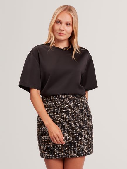 Ted Baker AIBAA Short Sleeve Satin T-Shirt, Black, Black