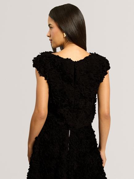 Ted Baker Bakaa Cap Sleeve Textured Top, Black - view 2, Black