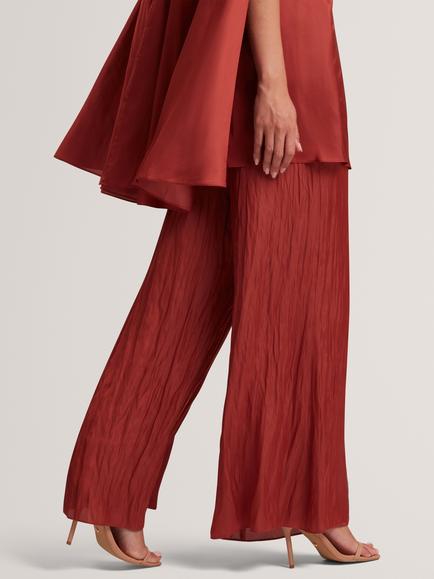 Ted Baker Zolene Wide Leg Trousers, Burnt Red - view 2, Burnt Red