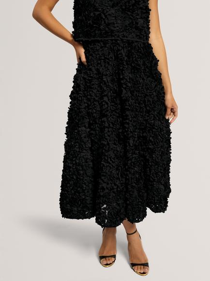 Ted Baker Solica Textured A-Line Midi Skirt, Black, Black