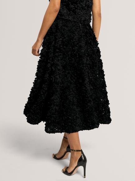 Ted Baker Solica Textured A-Line Midi Skirt, Black - view 2, Black