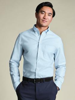 Charles Tyrwhitt Cotton Rich Non-Iron Stretch Shirt, Light Blue, Light Blue