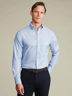 Charles Tyrwhitt Cotton Rich Non-Iron Stretch Shirt, Mid Blue