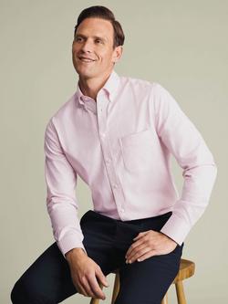 Charles Tyrwhitt Cotton Rich Non-Iron Stretch Shirt - view 2, Pink