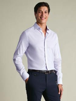 Charles Tyrwhitt Cotton Blend Semi-Cutaway Collar Shirt, Lilac, Lilac