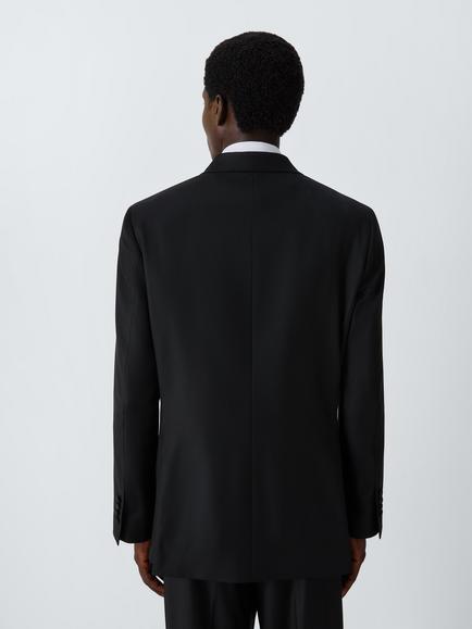 John Lewis x clothsurgeon Barberis Italian Wool Mohair Double-Breasted Tuxedo Jacket, Black - view 2, Black