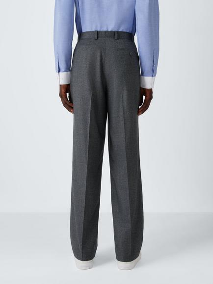 John Lewis x clothsurgeon Barberis Italian Wool Double Pleat Puppytooth Trousers, Grey - view 2, Grey