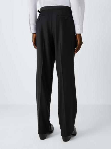 John Lewis x clothsurgeon Barberis Italian Wool Mohair Tuxedo Trousers, Black - view 2, Black