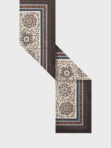 Gerard Darel Sabine Floral Silk Scarf, Ecru - view 2, Ecru