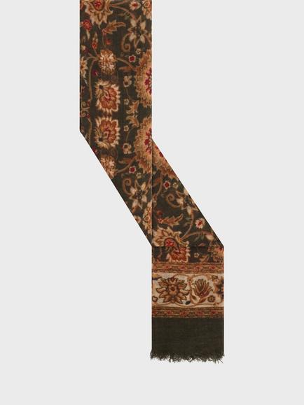 Gerard Darel Sandy Floral Wool Rich Scarf, Khaki Green - view 2, Khaki Green