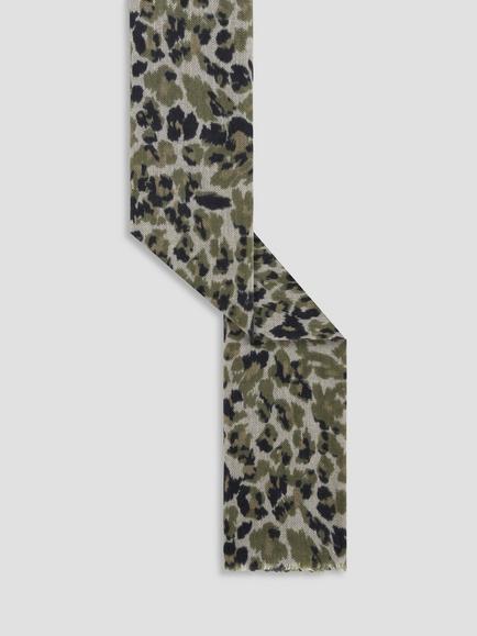 Gerard Darel Silia Wool-Cashmere Animal Pattern Scarf, Green - view 2, Green