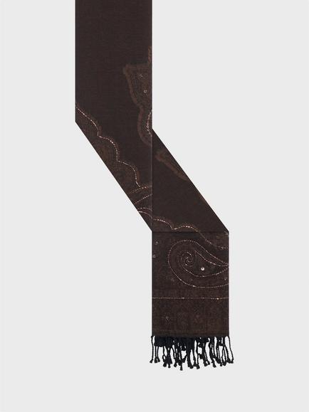 Gerard Darel Sirine Wool Paisley Scarf - view 2, Brown