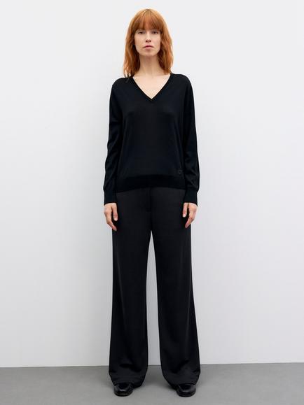 Gerard Darel Rachel Merino Wool Jumper, Black - view 2, Black