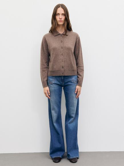 Gerard Darel Rayne Pure Wool Cardigan, Brown, Brown