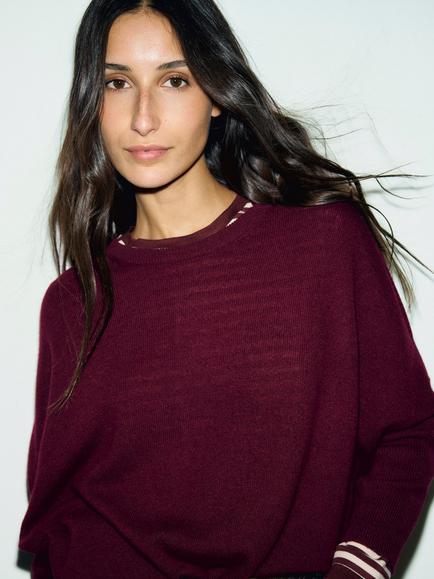 Gerard Darel Reta Pure Cashmere Jumper, Red Wine, Red Wine