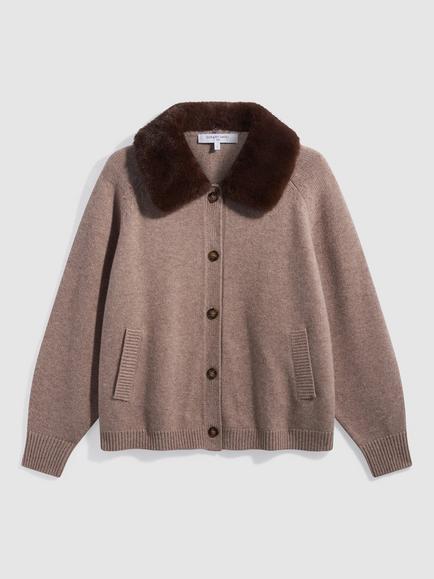 Gerard Darel RILA Pure Wool Cardigan, Sand, Sand