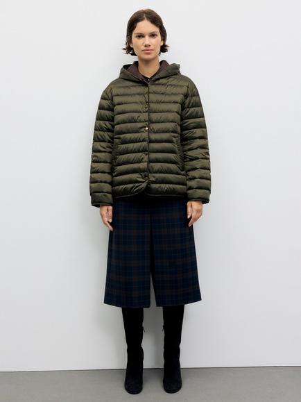 Gerard Darel Afra Quilted Hooded Jacket - view 2, Khaki Green