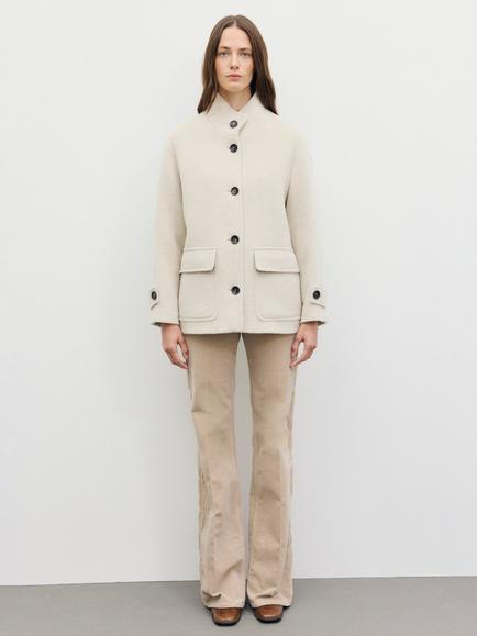 Gerard Darel Alay Wool Alpaca Blend Coat, Natural - view 2, Natural