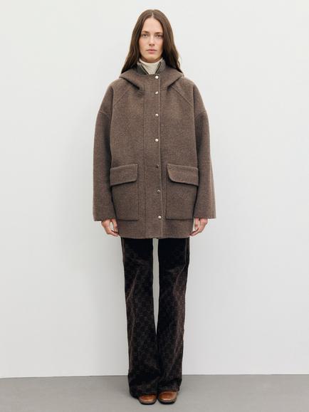 Gerard Darel Alsa Wool Duffle Coat, Brown - view 2, Brown