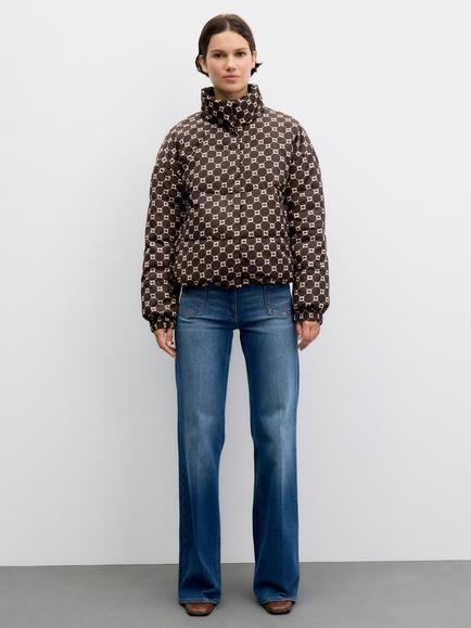Gerard Darel AMAR High Neck Funnel Puffer Jacket - view 2, Brown