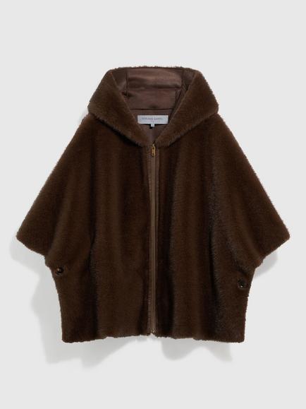 Gerard Darel Amel Zip Through Hooded Teddy Coat, Brown, Brown