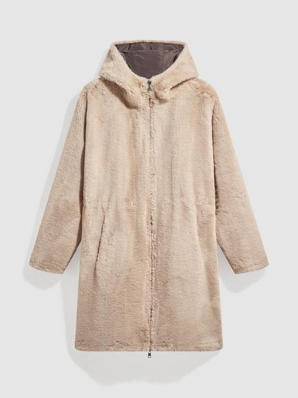 Gerard Darel Anny Hooded Fau Fur Parka Jacket, Cinnamon, Cinnamon