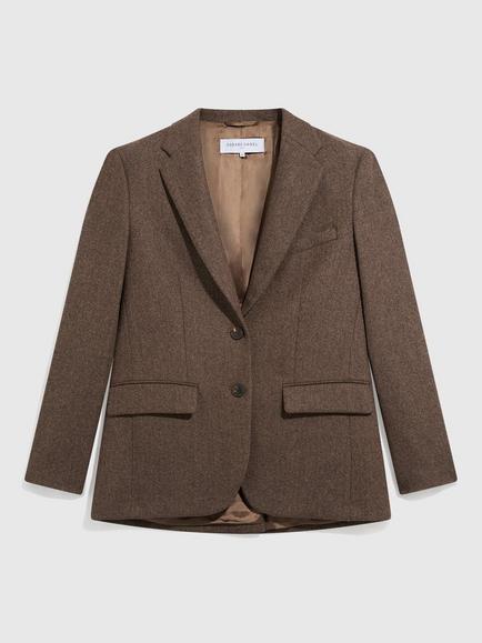 Gerard Darel Jov Wool Blend Blazer, Brown - view 2, Brown
