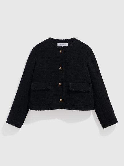 Gerard Darel Judye Tailored Wool Blend Jacket, Black, Black