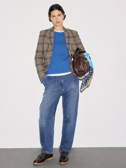 Gerard Darel Juliane Pure Wool Check Blazer, Camel, Camel