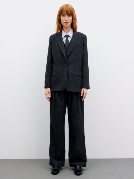 Gerard Darel Justy Wool Blend Blazer, Charcoal - view 2, Charcoal