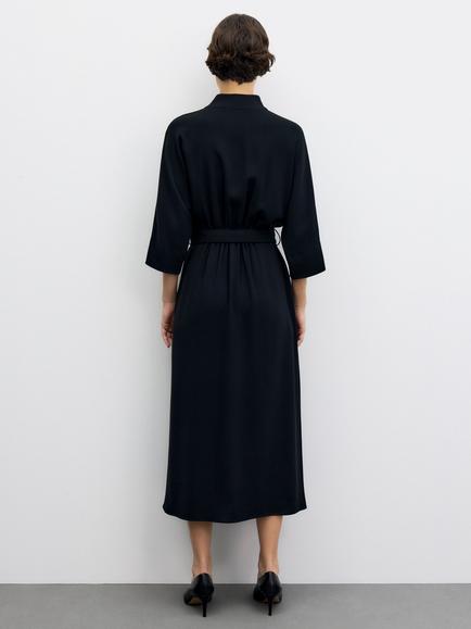 Gerard Darel Capu Button Detail Midi Dress, Black - view 2, Black