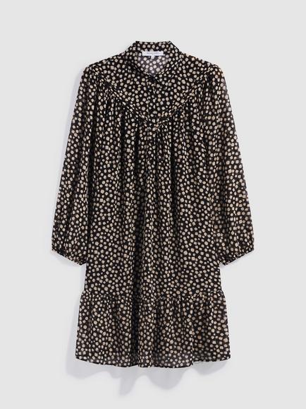 Gerard Darel Celest Spot Print Dress, Black, Black