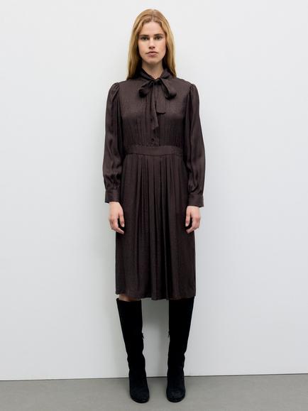 Gerard Darel Cleme Floral Tie Neck Dress, Cinnamon - view 2, Cinnamon