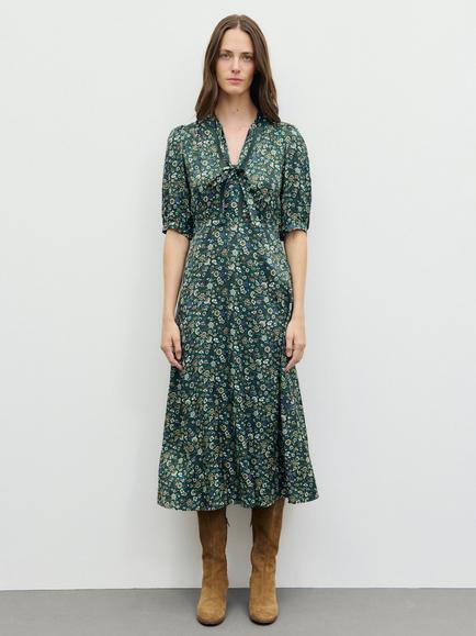 Gerard Darel Colet Floral Dress, Dark Green - view 2, Dark Green