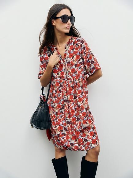 Gerard Darel Colle Floral Dress, Ecru/Multi, Ecru/Multi