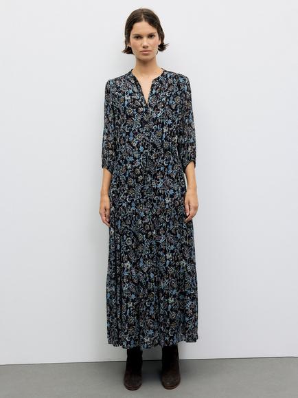 Gerard Darel Corie Floral Maxi Dress, Black - view 2, Black