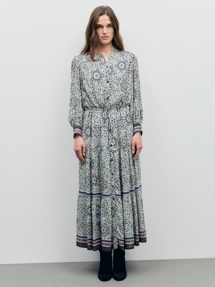 Gerard Darel Cyril Floral Shirt Dress, Blue, Blue