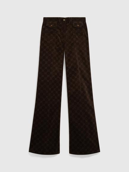 Gerard Darel Anna Geometric Flared Trousers - view 2, Brown