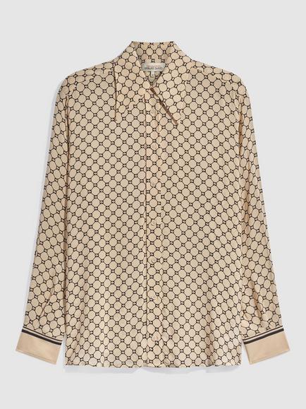 Gerard Darel Jimi Geometric Blouse, Ecru, Ecru