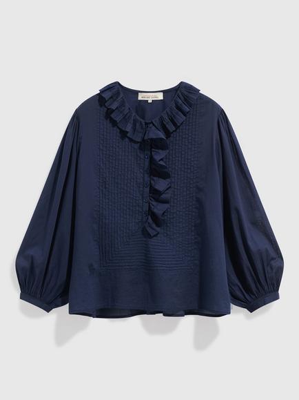 Gerard Darel Leone Cotton Blouse - view 2, Navy