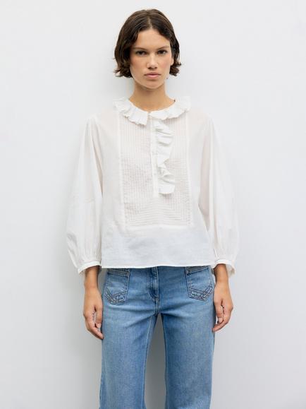 Gerard Darel Leone Cotton Blouse, White