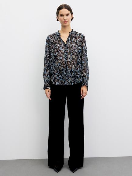Gerard Darel Linda Floral Blouse, Black, Black