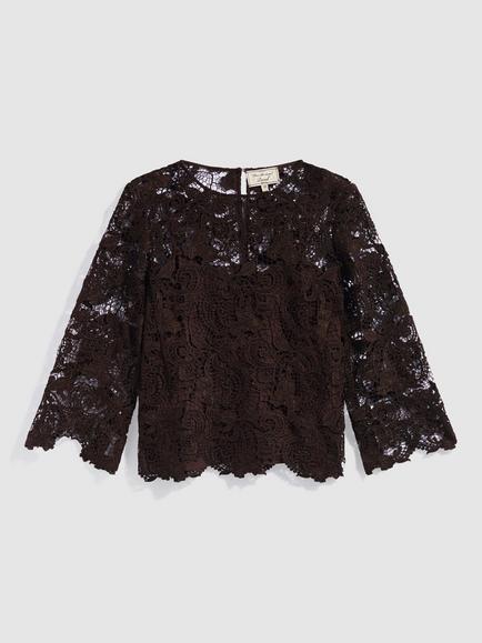 Gerard Darel Lisou Lace Top, Brown - view 2, Brown
