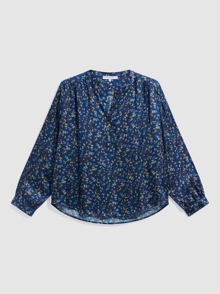 Gerard Darel Lolita Floral Blouse, Navy, Navy
