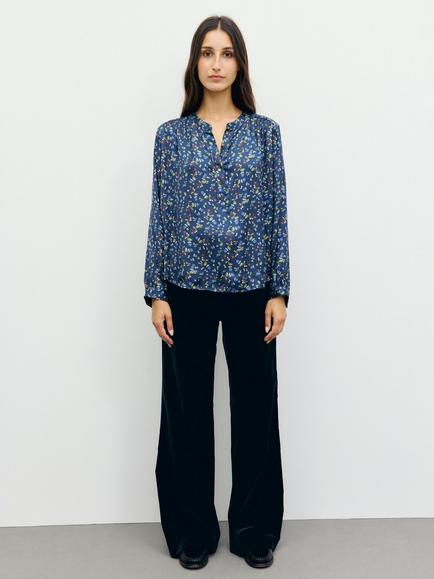 Gerard Darel Lolita Floral Blouse, Navy - view 2, Navy