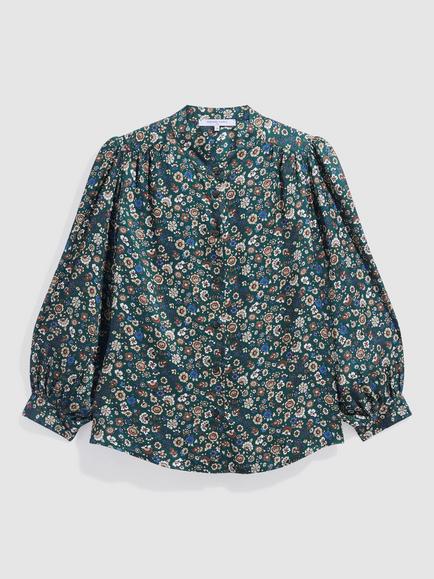 Gerard Darel Loni Floral Shirt, Dark Green, Dark Green