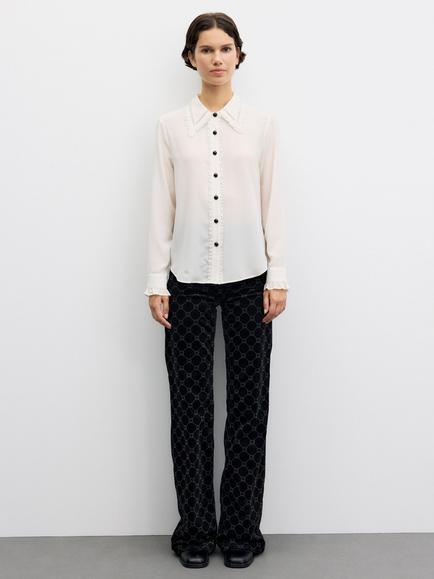 Gerard Darel Loren Silk Shirt, Natural, Natural
