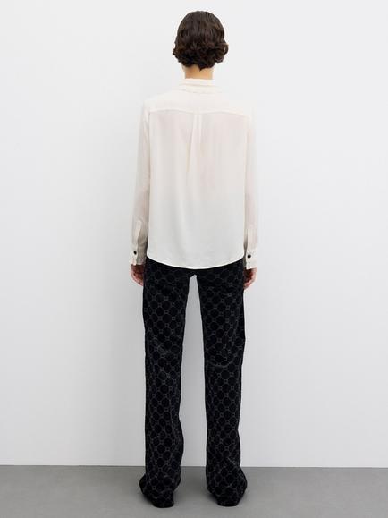 Gerard Darel Loren Silk Shirt, Natural - view 2, Natural