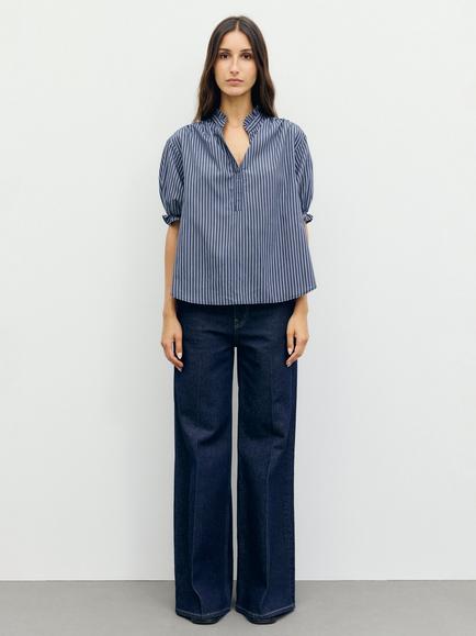 Gerard Darel Louann Striped Blouse, Ink - view 2, Ink