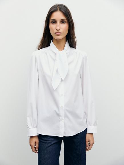 Gerard Darel Louka Tie Neck Shirt, White, White